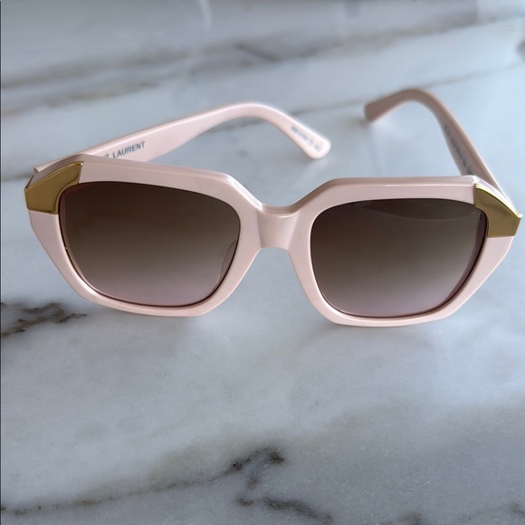 Saint Laurent Pink and Gold Sunglasses - Picture 1 of 7